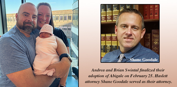 Local attorney is honored to help friends adopt a baby girl